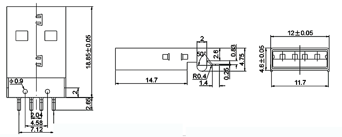 USB-A-04C/T: tech img